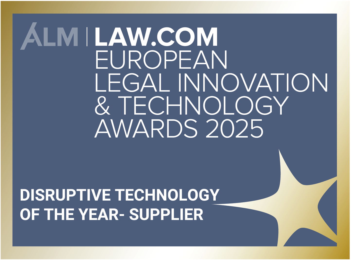Winner of the <br/>Disruptive Technology of <br/> the Year Awards